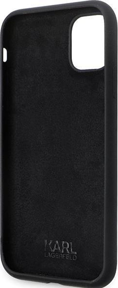 Actual product image Karl Lagerfeld KLHCN61SMHKNPK iPhone 11 / Xr 6.1" czarny/black Silicone Ikonik Metal Pin (Apple iPhone XR, Apple iPhone 11)