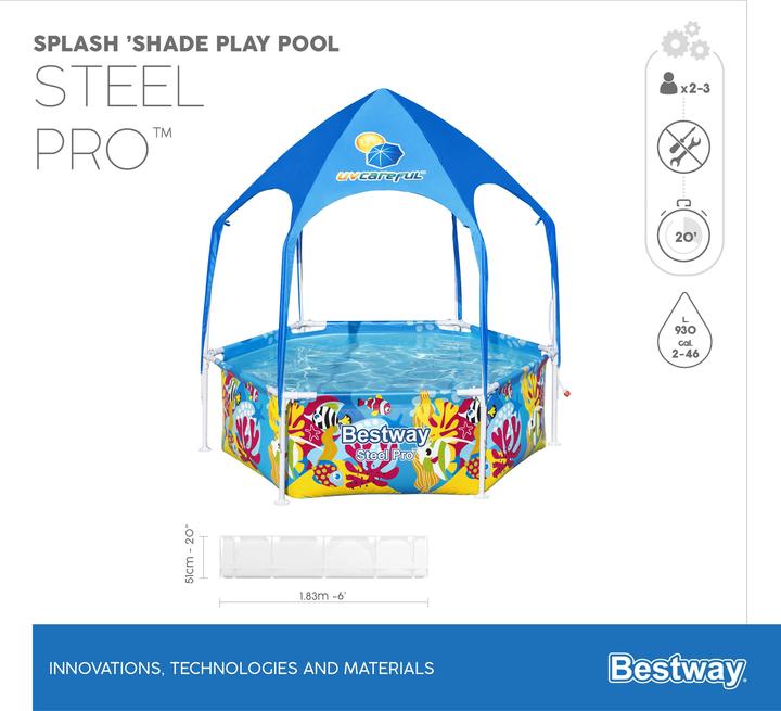 Actual product image Bestway Splash-in-Shade Play Pool 183x51cm