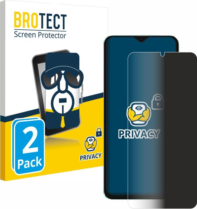 Productafbeelding BROTECT Anti-spionnetje privacyfolie Beschermfolie tegen blauw licht (2 Stuk, LG Spirit C70)