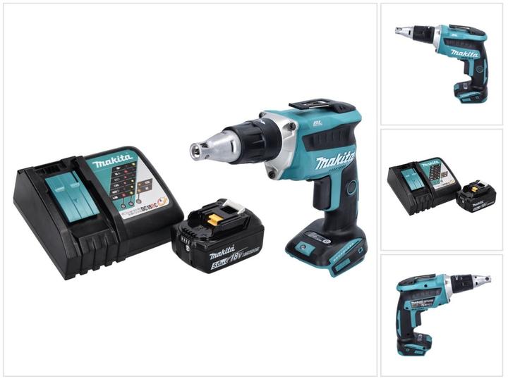 Actual product image Makita DFS 452 RT1 cordless screwdriver 18 V Brushless + 1x battery 5.0 Ah + charger (Rechargeable battery operated)