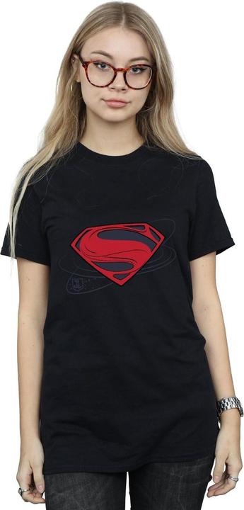 Actual product image Womens/Ladies Justice League Movie Superman Logo Cotton Boyfriend T-Shirt (M)