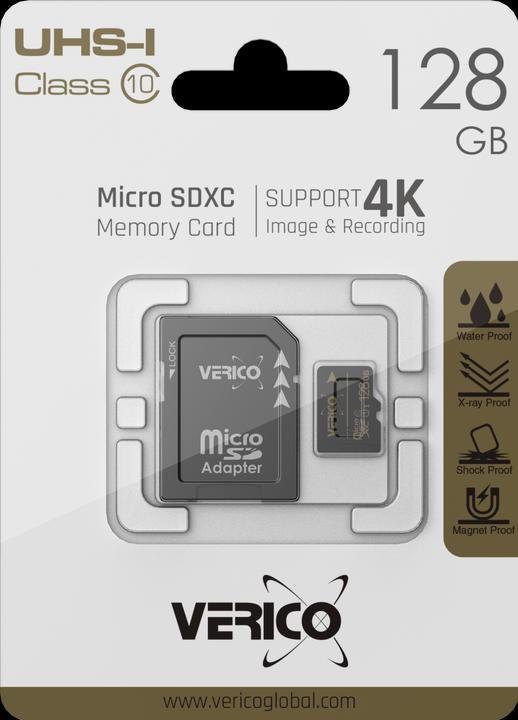 Verico 128GB microSD C10 UHS-1 memory card ( incl. adapter ) (128 GB, microSD, U1, UHS-I)