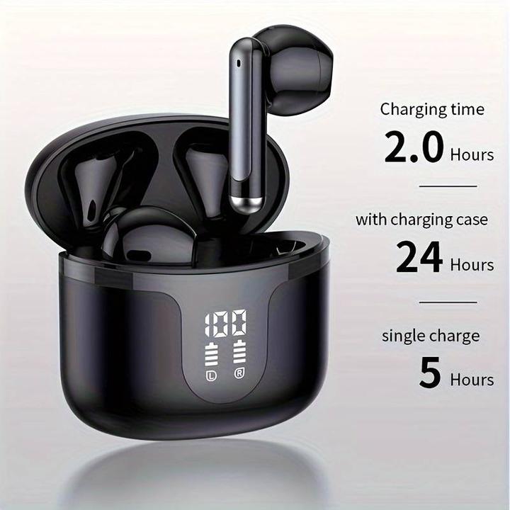 Produktbild PhoneLook Bluetooth 5.3 In-Ear kabellose Kopfhörer Ladeetui mit digitaler Batterie Anzeige, USB Type C (50 h, Kabellos)