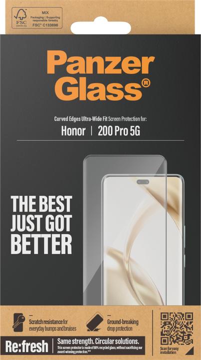 Productafbeelding PanzerGlass Ultrabrede pasvorm (1 Stuk, Honor 200 Pro)