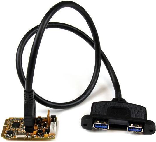 Actual product image StarTech 2 Port Mini PCI Express USB 3.0 SuperSpeed Adapter Card with UASP Support