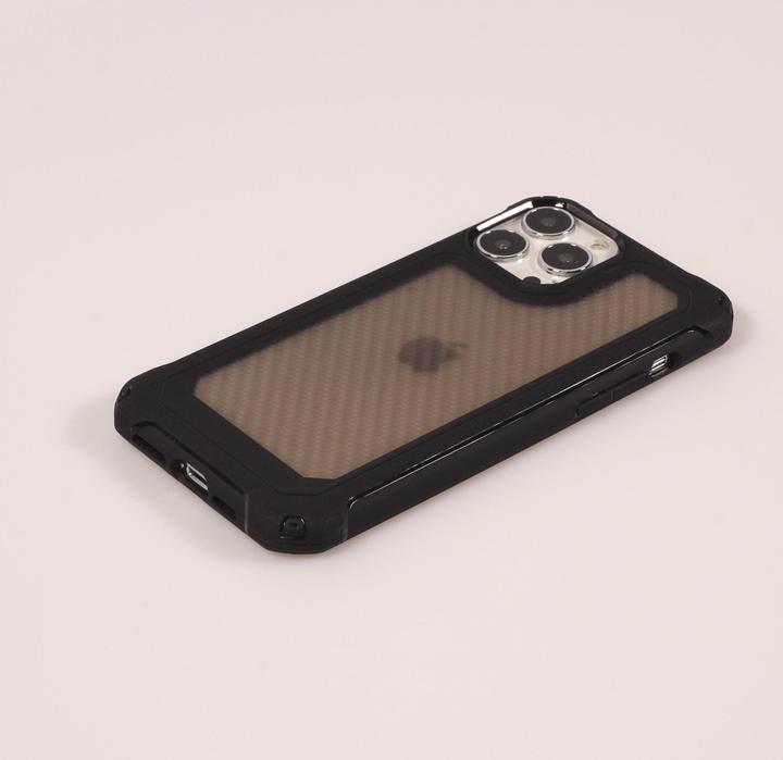 Immagine prodotto PhoneLook Coque Cover Military Élite avec dos en carbone semi-transparent (Apple iPhone 14 Pro)