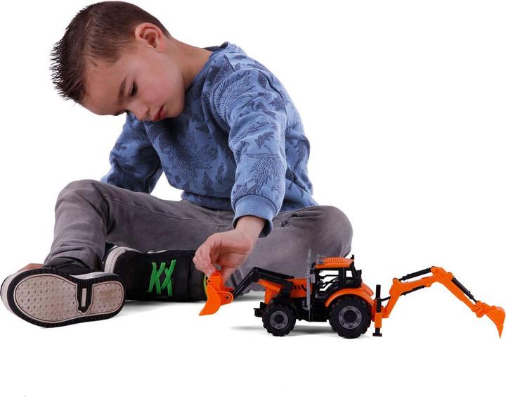 Actual product image Polesie Cavallino tractor with loader and excavator yellow, scale 1:3