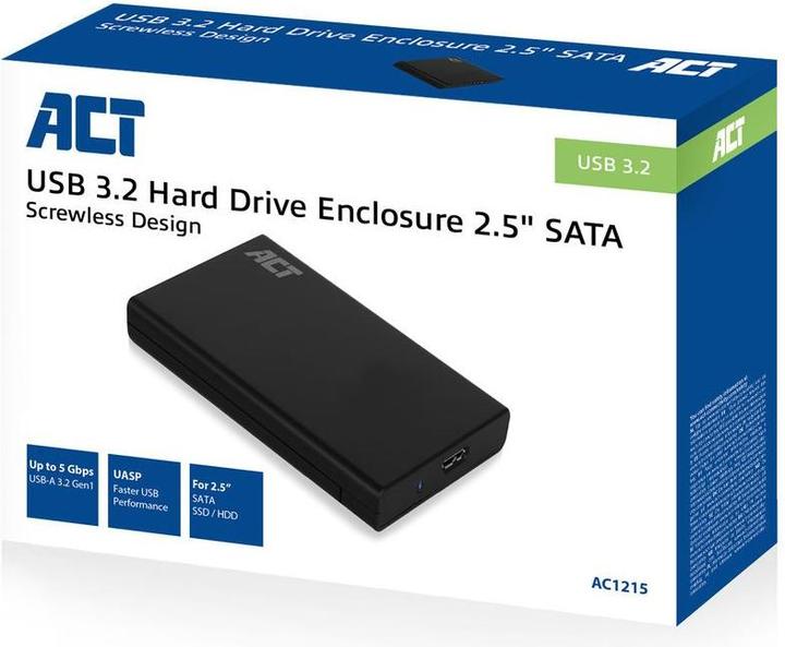Produktbild 2.5" SATA hard drive enclosure, screwless, USB 3.2 Gen1 (2.5")