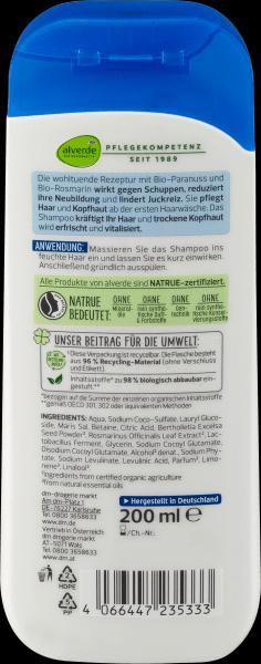 Image du produit dm alverde Anti-Schuppen Bio-Paranuss Bio-Rosmarin (200 ml, Shampoing liquide)