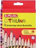 Produktbild Herlitz Dreikant-Buntstifte Trilino, 12er Karton-Etui aus Zedernholz, naturbelassen, Jumbo-Dreikantform, Mi (Holz, 12 x)