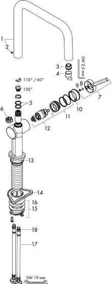 Productafbeelding hansgrohe Talis M54 wastafelmengkraan U 220 (mat zwart)