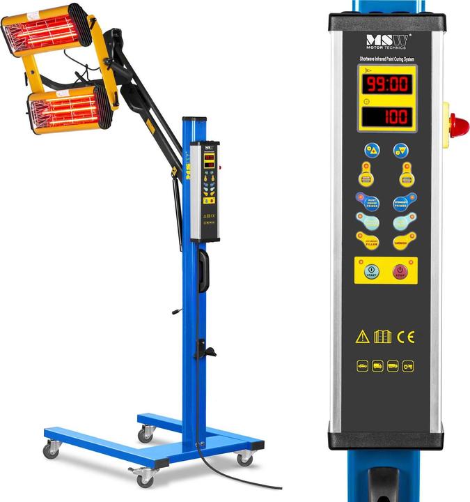 Produktbild MSW Lacktrockner Strahler Infrarotstrahler Heizstrahler Infrarot Lampe Auto 2200W
