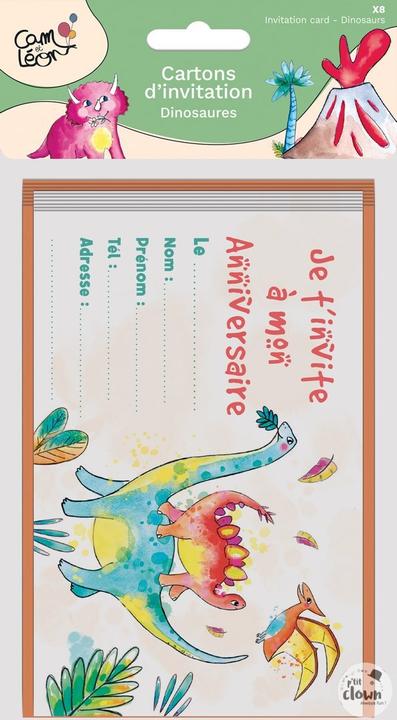 Image du produit P'tit Clown Invitation Dino T Rex