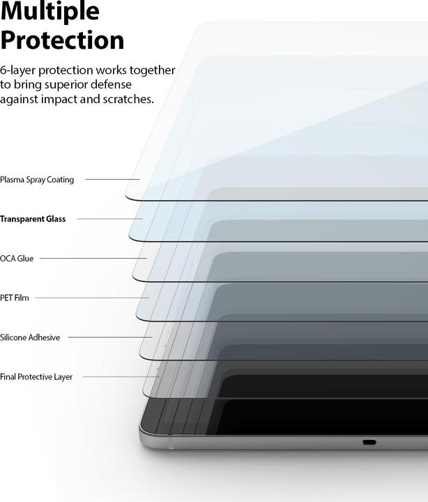 Actual product image Ringke Galaxy Tab S7 Screen Protector Invisible Defender Tempered Glass Transparent (Galaxy Tab S7, S7, S8, S9)