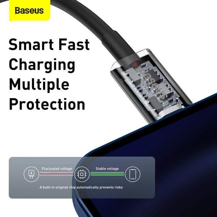 Actual product image Baseus Superior Series Cable USB-C to iP, 20W, PD, 1m (black) (1 m, USB 3.0)