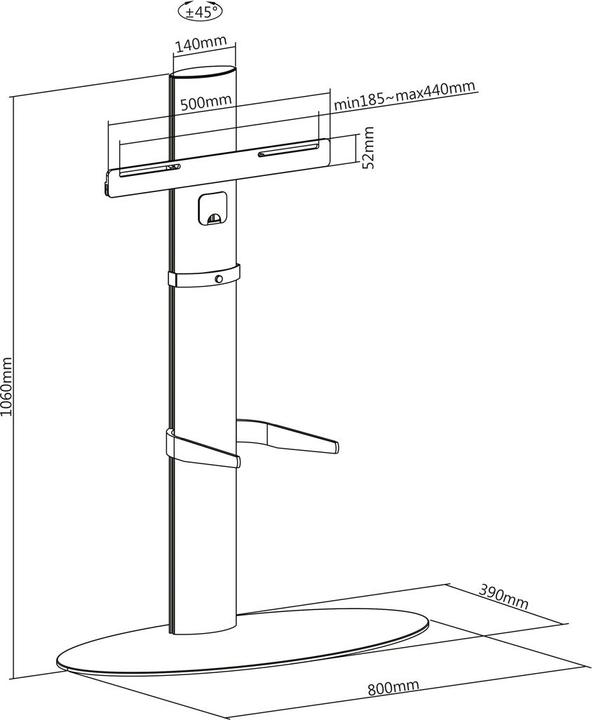 Actual product image Roline LCD/TV stand (55", 40 kg)