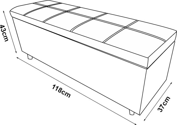 Produktbild Corium Sitztruhe Bukit 118x37x43 cm Kunstleder Braun (118 cm)