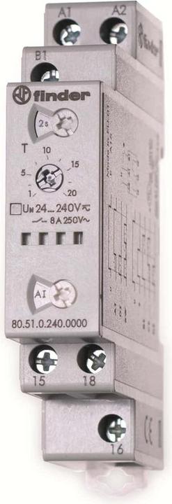 Image du produit Finder 80.51.0.240.0000 Tidsrelae Multifunktionel 1 pc Tidsområde : 0.1 s - 24 h 1 x skiftekontakt