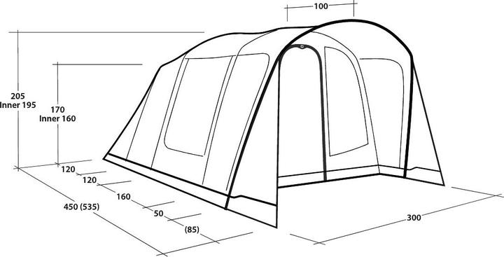 Image du produit Outwell Sunhill 5 Air (Tente tunnel, 20.80 kg, 5 personnes)