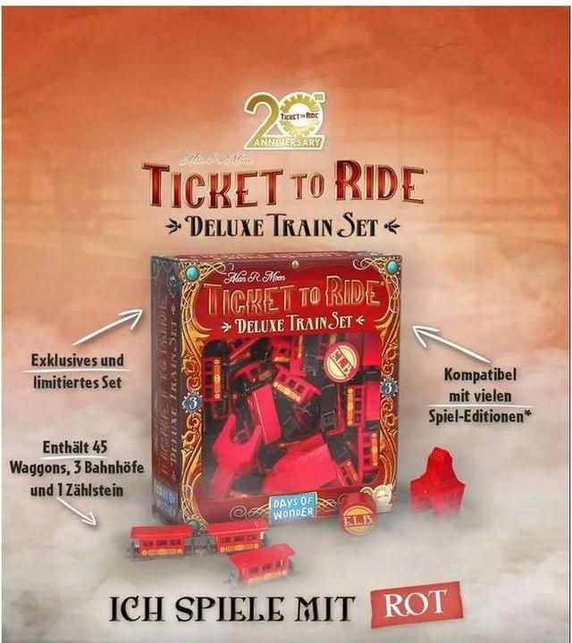 Actual product image Asmodée Ticket to Ride - 20th Anniversary: Red (German)