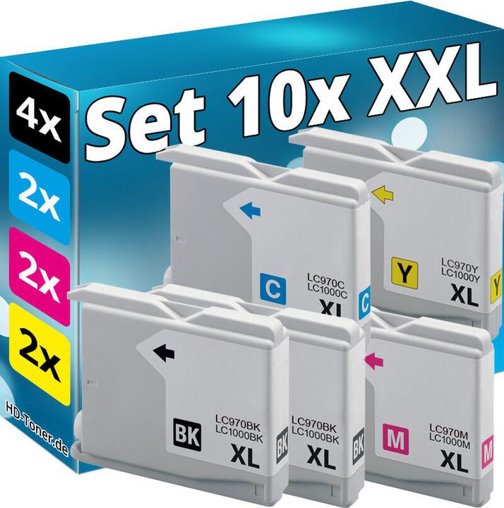 Produktbild Druckfuxx 10x PATRONEN kompatibel BROTHER LC-1000 MFC 240c 440cn 465cn 845cw 336