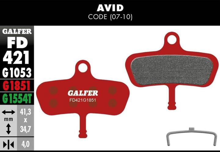 Galfer Bike Advanced brake pads (Avid, Semi-metallic)