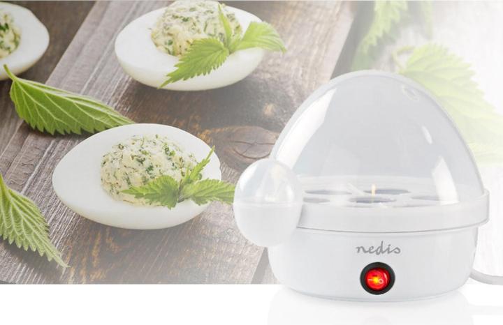 Actual product image Nedis Egg boiler - removable egg tray - with egg cup and measuring cup for exact water quantity (EU plug)