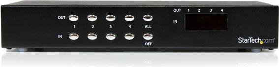 Produktbild StarTech 4x4 VGA Video Matrix Switch mit Audio und max. 1920x1440 max. Kabellänge von 65m - 4xVGA (Buchse)...