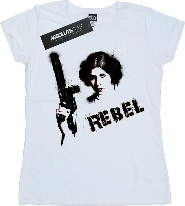 Actual product image Star Wars Womens/Ladies Princess Leia Rebel Cotton T-Shirt (XXL)