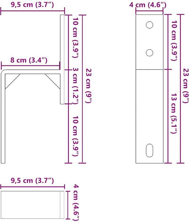 Immagine prodotto VidaXL Staffe di bypass per porte a sbarramento per guide piatte 5 pz.