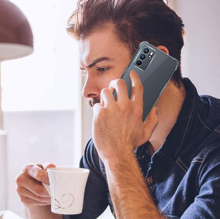 Productafbeelding Screenguard Oppo Reno6 5G Hoesje Kristal Zachte Airbag Bumper (Oppo Reno 6 5G)