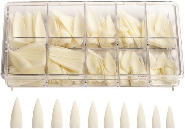 You Nails Stiletto Tip Box 10 tailles (Ongles artificiels, Blanc)