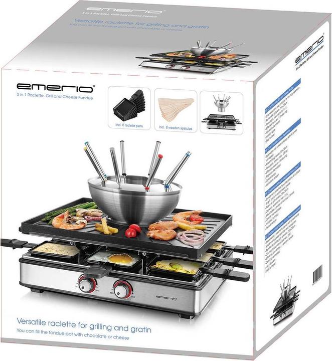 Immagine prodotto Emerio Griglia per raclette, 8 teglie, piastra, fonduta