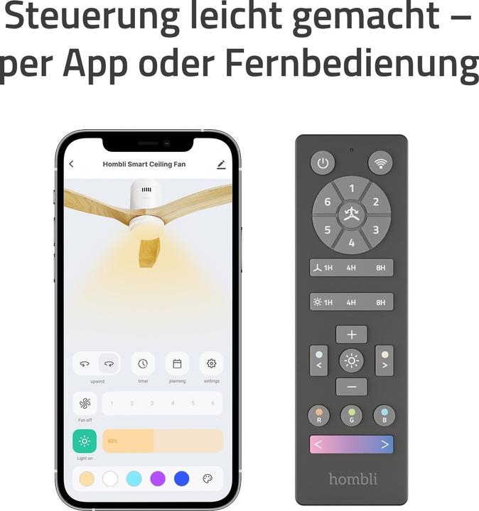 Immagine prodotto Hombli Deckenventilator mit Licht (43 dB)