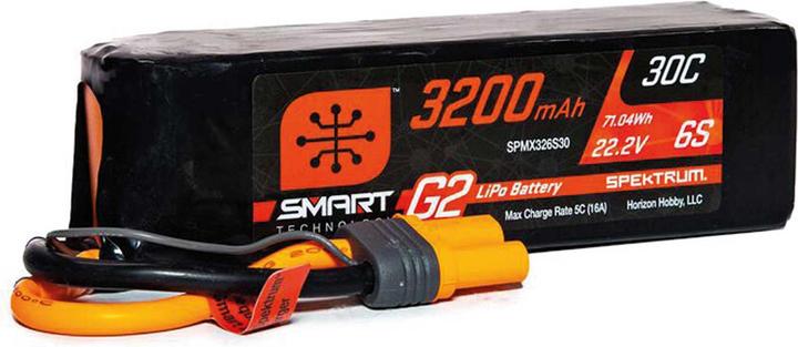 Actual product image Spektrum 3200mAh 6S 22.2V Smart G2 LiPo 30C IC5 (22.20 V, 3200 mAh)