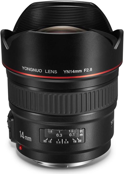 Actual product image Yongnuo 14mm f/2.8 C Canon EF (Canon EF, Micro Four Thirds, APS-C / DX)
