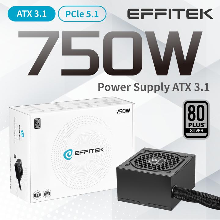 Produktbild Effitek Netzteil 750W Silver ATX 3.1, PCI 5.1 (750 W)