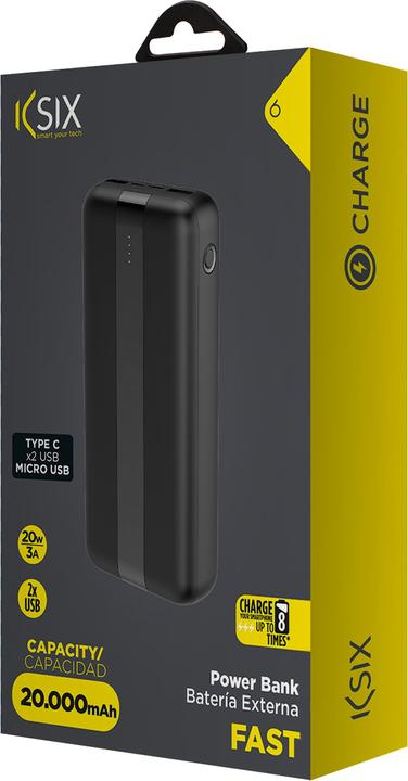 Image du produit KSIX Power Bank (20000 mAh, 20 W, 74 Wh)