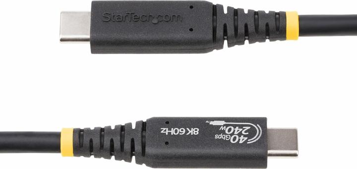 Actual product image StarTech com 50cm (1.6ft) USB4 Cable, USB-IF Certified USB-C Cable, 40Gbps, 240W Power Delivery PD 3 (0.50 m, USB 4.0)