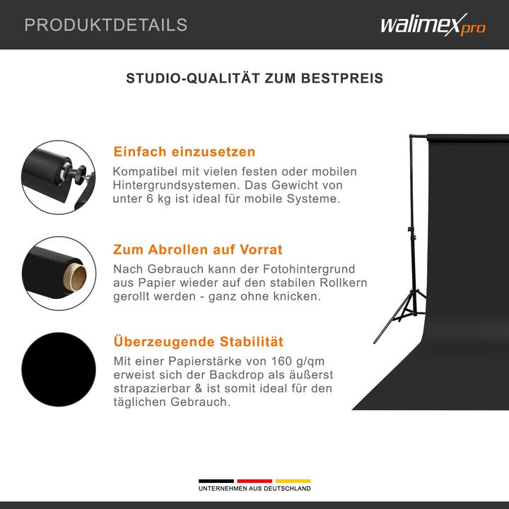 Produktbild Walimex pro Hintergrundkarton 2,60x10m Fotohintergrund Backdrop Studio (260 cm)