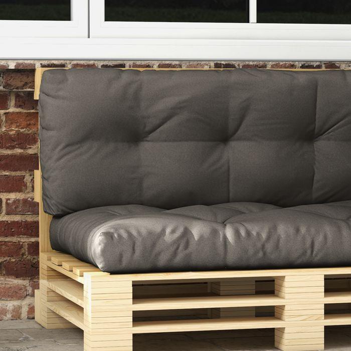 Actual product image Swisshandel24 3 Sitzer Palettenkissen 120cmx80cmx12cm, UV-Schutz wasserabweisend, Dunkelgrau (120 x 80 x 12 cm)