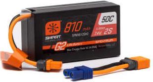Immagine prodotto Spektrum 810mAh 2S 7.4V Smart G2 50C LiPo IC2 (7.40 V, 810 mAh)