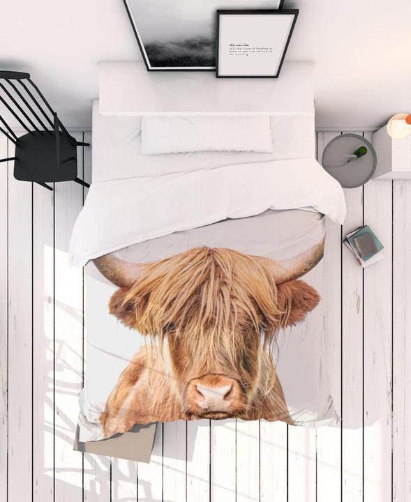 Produktbild Juniqe Highland Cow - Kühe (Bettwäsche Set, 160 x 210 cm, 50 x 70 cm)