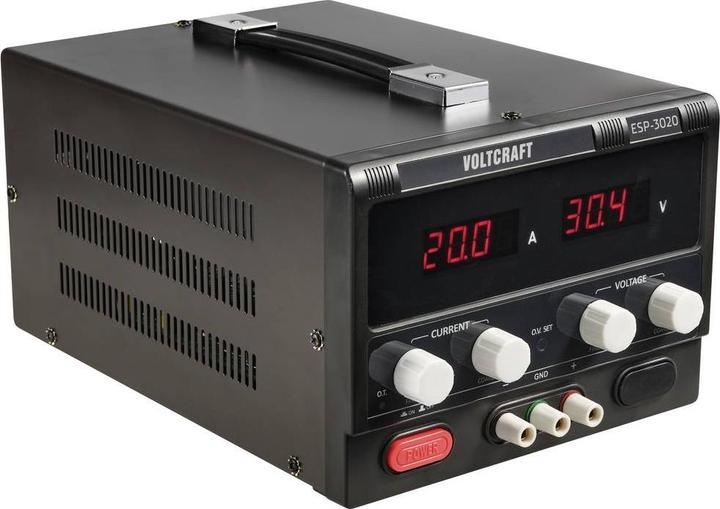 Immagine prodotto Voltcraft Alimentatore da laboratorio, regolabile 0 - 30 V/DC 0 - 20A 600W connessione plug-in 4mm design