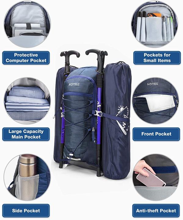 Immagine prodotto Homiee Zaino da trekking (45L, blu) (45 l)