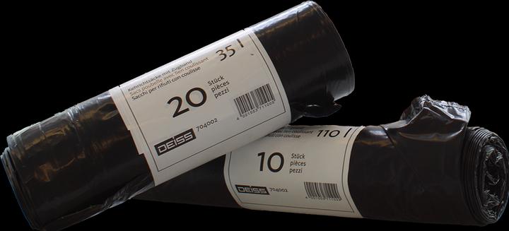 Produktbild Deiss Kehrichtsäcke mit Zugband Recycling-LDPE ohne OKS (20 x, 110 l)