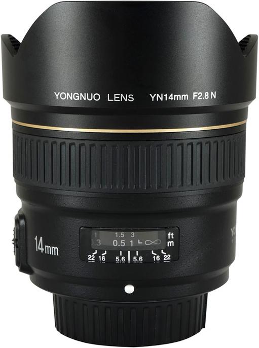 Yongnuo 14mm f/2.8 Nikon F (Nikon F, Plein format)