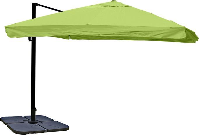 Swisshandel24 Gastronomy traffic light umbrella, parasol, 3x3m (Ø4,24m) polyester/aluminium 23kg - flap, green (0.76 m)
