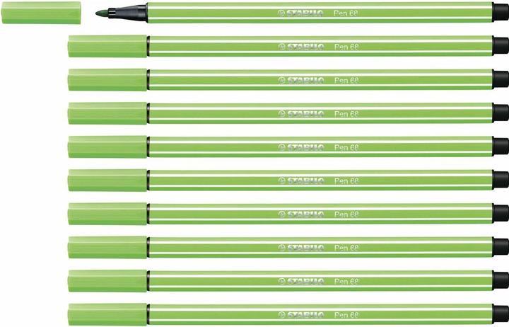 Energie-Label STABILO Premium-Filzstift - Pen 68 - 10er Pack - laubgrün (Laubgrün, 10 x)