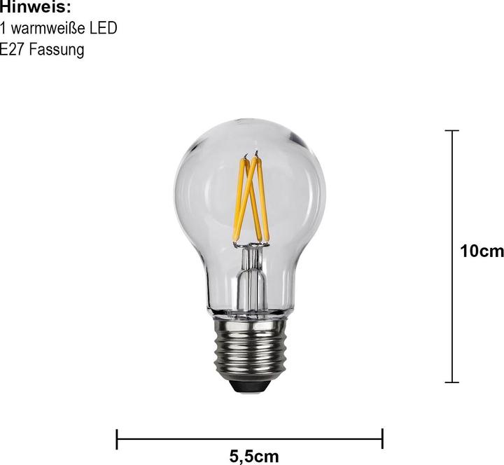 Produktbild Star Trading LED Leuchtmittel E27 A55 Outdoor Lighting PC Cover Filament (E27, 2.40 W, 270 lm, 1 x, E)